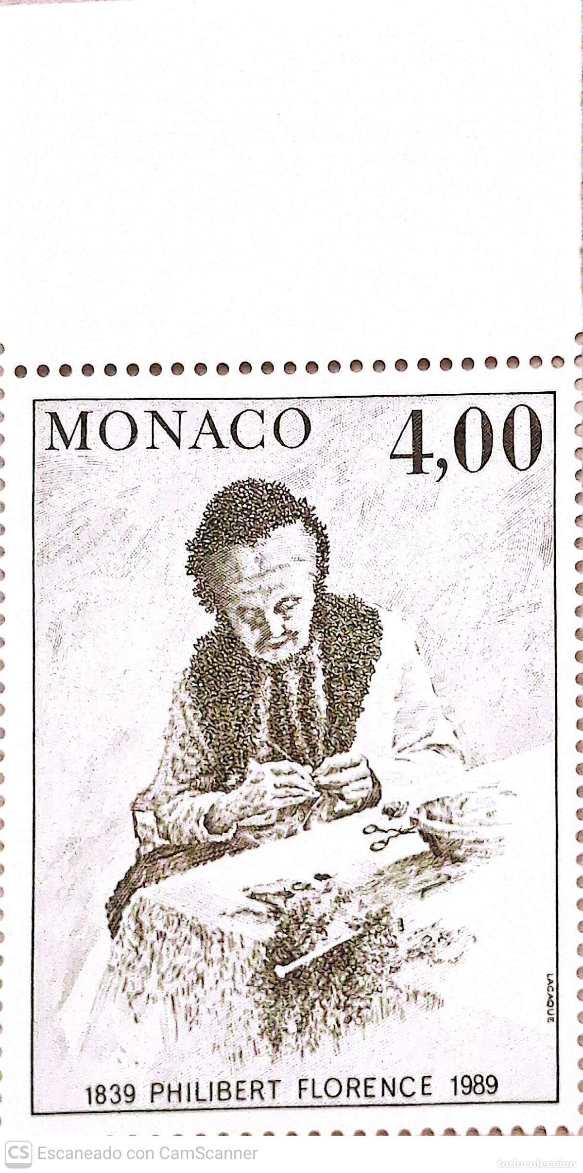 Sellos: M&oacute;naco. 1693 Cuadro : La madre de Philibert Florence, pintor c&eacute;lebre. 1989. Sellos nuevos y numeraci