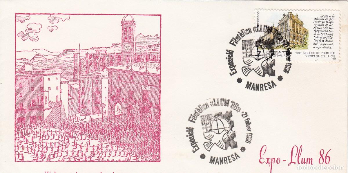 Sellos: MATASELLOS EXPOSICI&Oacute;N FILAT&Eacute;LICA LLUM -86 - MANRESA 1986