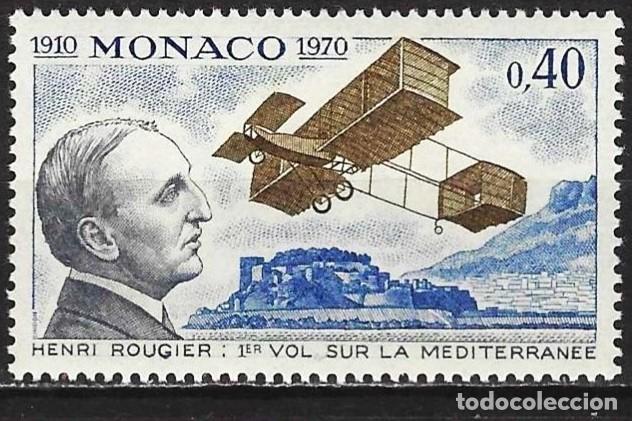 Sellos: Monaco 1970 - Mi 990 - YT 840 - 1er vol au dessus de la M&eacute;diterran&eacute;e - MNH**