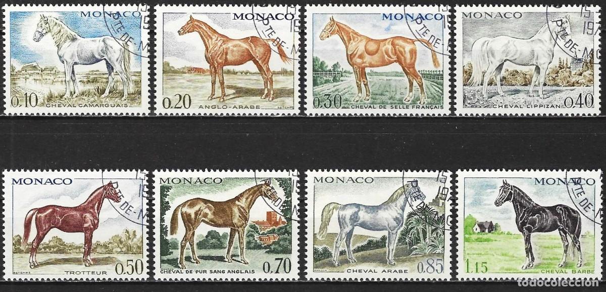 Sellos: Monaco 1970 - Mi 980 a 987 - YT 831 a 838 - Caballos ( Serie completa )
