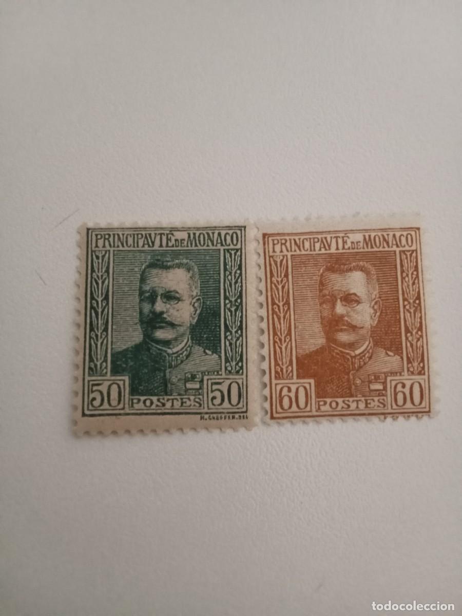 Sellos: SELLOS M&Oacute;NACO A&Ntilde;O 1925 MICHEL 104**/105*, SERIE COMPLETA