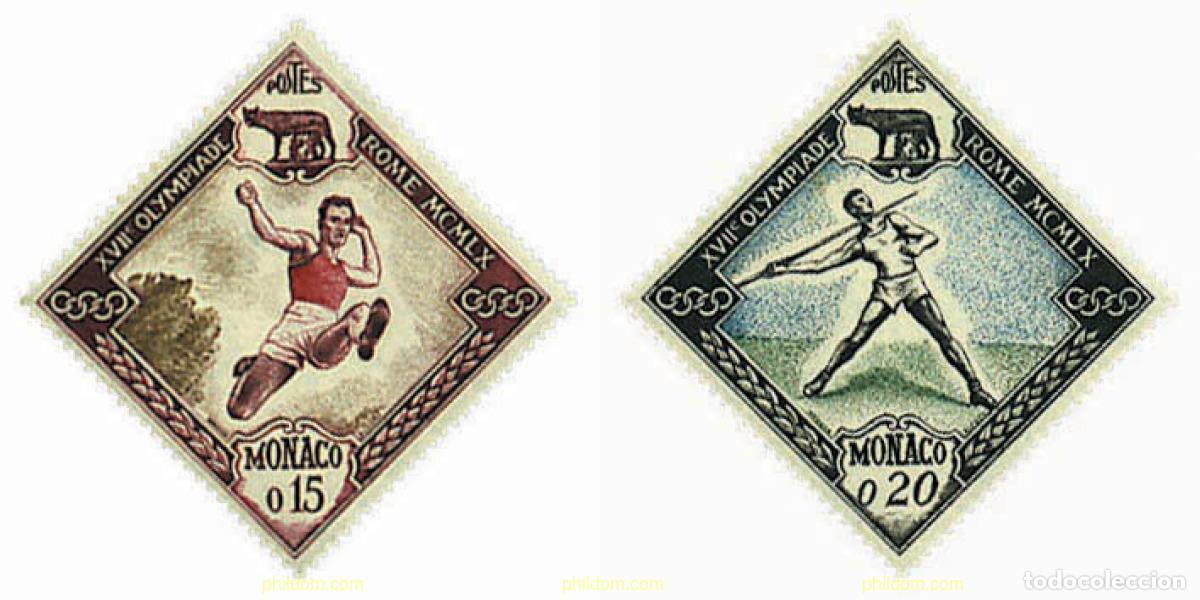 Sellos: 791727 MNH MONACO 1960 17 JUEGOS OLIMPICOS ROMA 1960 - 8 JUEGOS OLIMPICOS INVIERNO SQUAW VALLEY 196