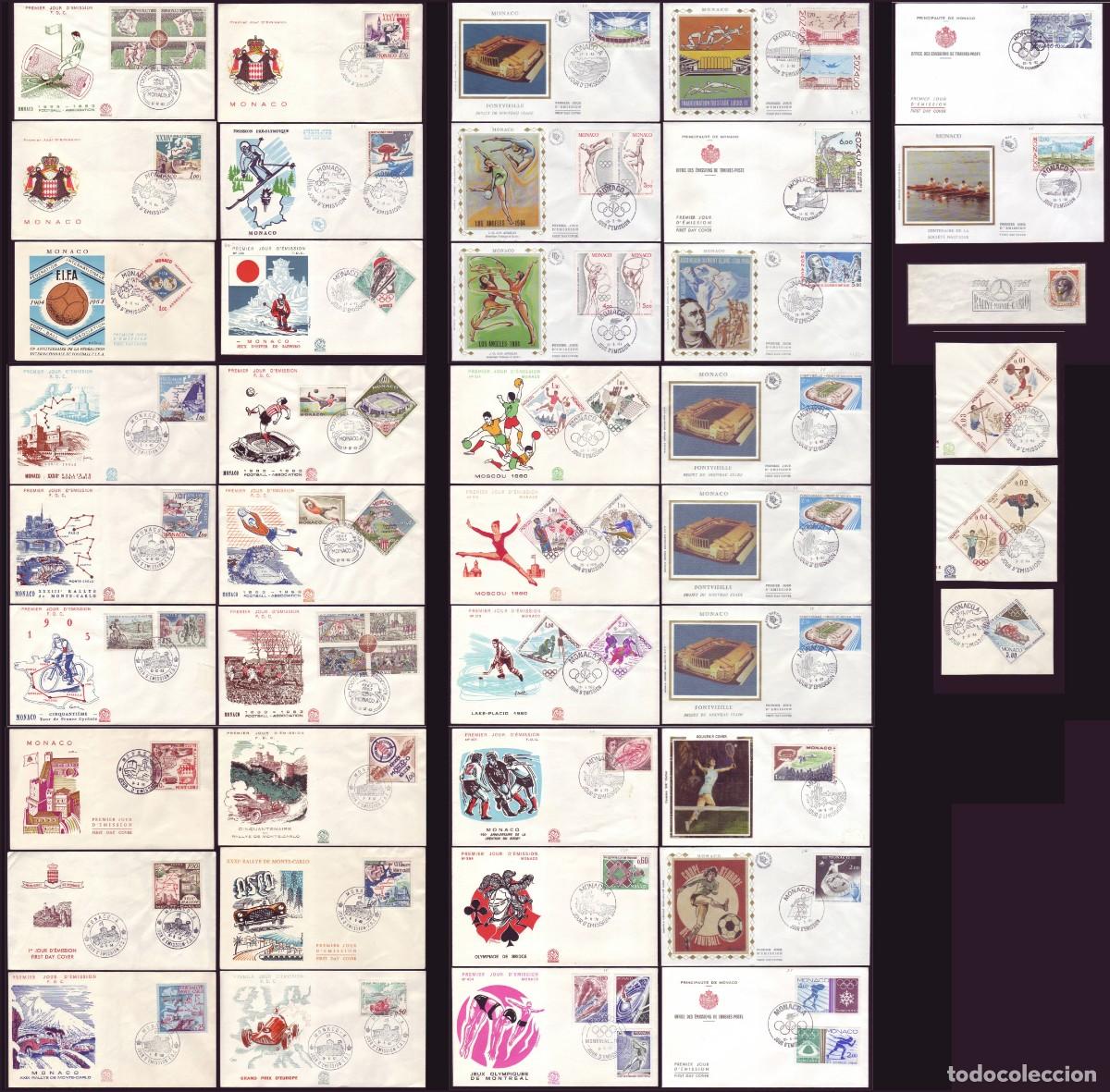 Sellos: 38 FDC de M&oacute;naco | 1956 a 1992 (Venta individual o en lote/s)