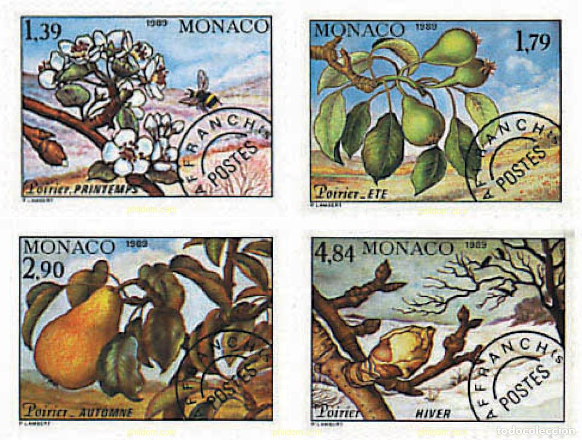 Francobolli: 96971 MNH MONACO 1989 LAS CUATRO ESTACIONES DEL PERAL