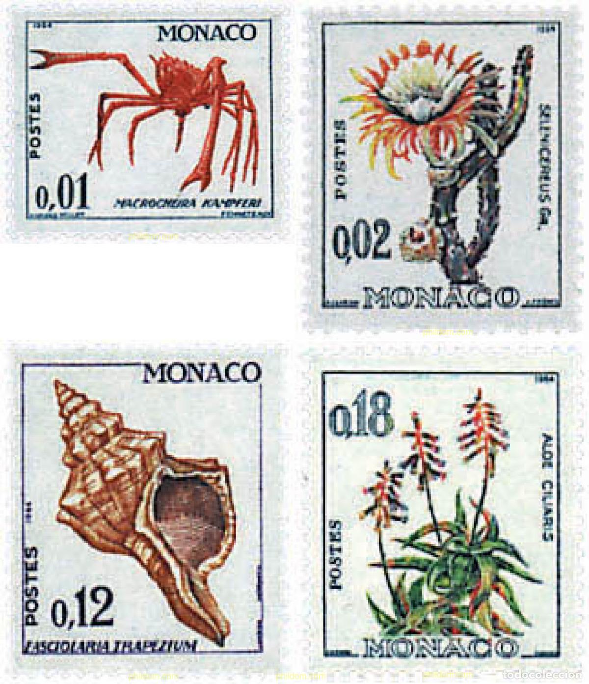 Sellos: 96911 MNH MONACO 1964 FAUNA Y FLORA