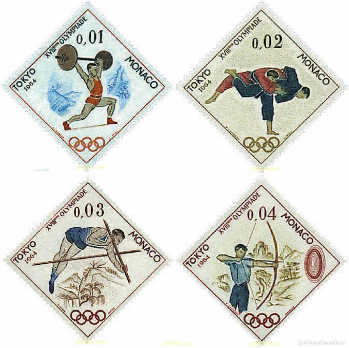 Sellos: 792107 MNH MONACO 1964 18 JUEGOS OLIMPICOS VERANO TOKIO 1964 - 9 JUEGOS OLIMPICOS INVIERNO INNSBRUC