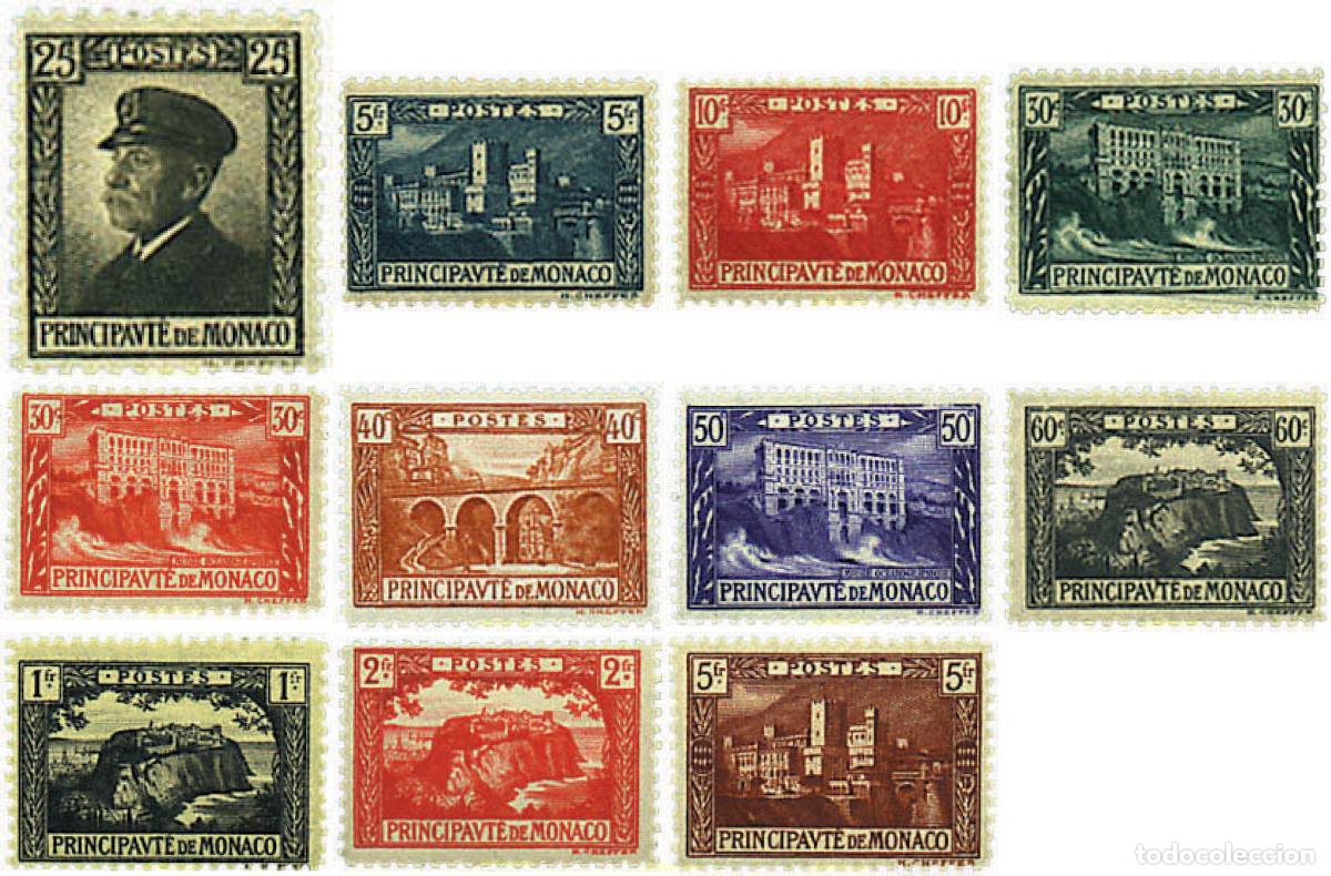 Sellos: 615491 HINGED MONACO 1922 PRINCIPE ALBERTO I Y VISTAS DEL PRINCIPADO