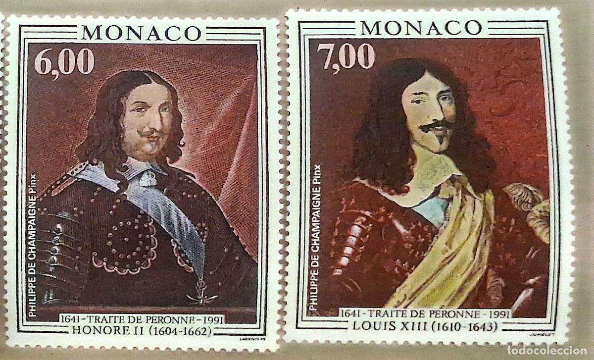 Sellos: M&oacute;naco. 1787/88 Aniversario del Tratado de P&eacute;ronne entre Francia y M&oacute;naco: Retratos del Pr&iacute;ncipe Hon