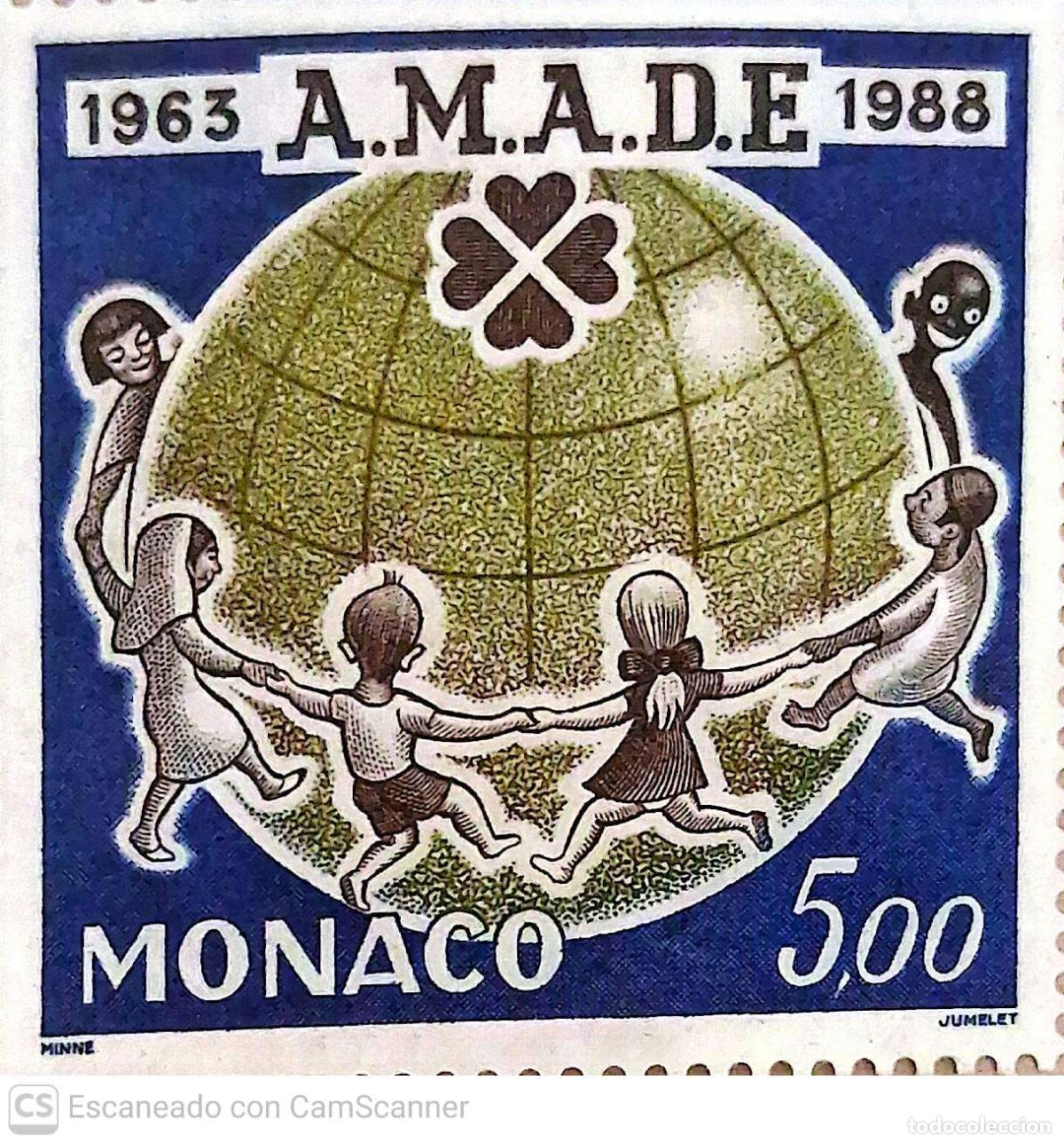 Sellos: Monaco. 1625 Aniversario de AMADE (Asociaci&oacute;n mundial de los amigos de la infancia): C&iacute;rculo de ni&ntilde;o