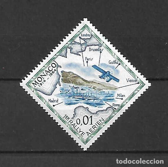 Sellos: 1er. Rallye A&eacute;reo de M&oacute;naco , sello a&ntilde;o 1964