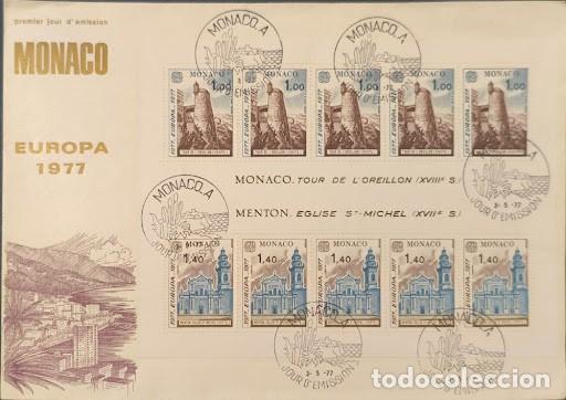 Sellos: Lote de 4 Sobres Primer D&iacute;a (FDC) M&oacute;naco - Tem&aacute;ticas Variadas (1956-1977)