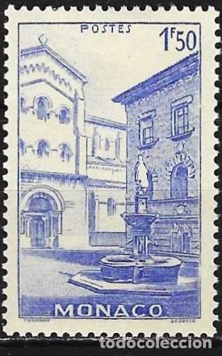 Sellos: Monaco 1946 - Mi 233 - YT 276 - Plaza y fuente de San Nicol&aacute;s - MH*