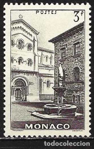 Sellos: Monaco 1944 - Mi 237 - YT 258 - Plaza y fuente de San Nicol&aacute;s - MNG