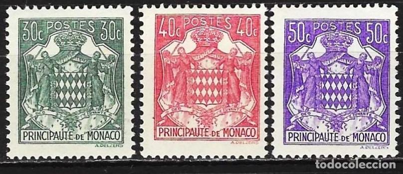 Sellos: Monaco 1943 - Mi 222 a 224 - YT 250 a 252 - Escudo de armas - MNH**