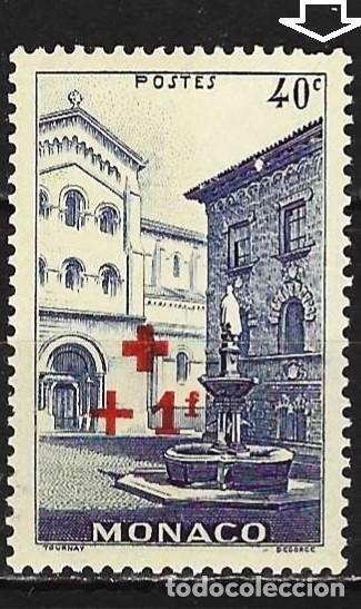 Sellos: Monaco 1940 - Mi 208 - YT 203 - Plaza y fuente San Nicolas - MNH**
