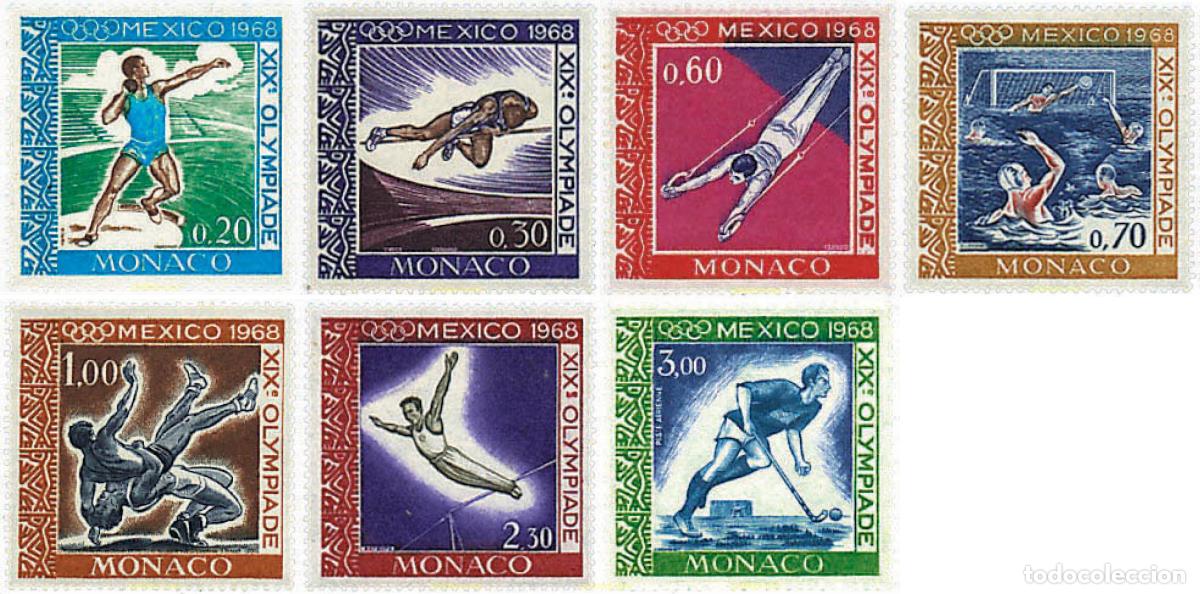 Sellos: 250251 HINGED MONACO 1968 19 JUEGOS OLIMPICOS VERANO MEXICO 1968