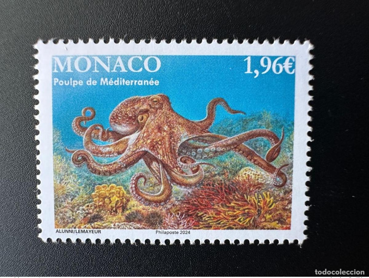 Sellos: Monaco 2024 YT 3443 SANS SIN logotipo Europa CEPT Pulpo mediterr&aacute;neo