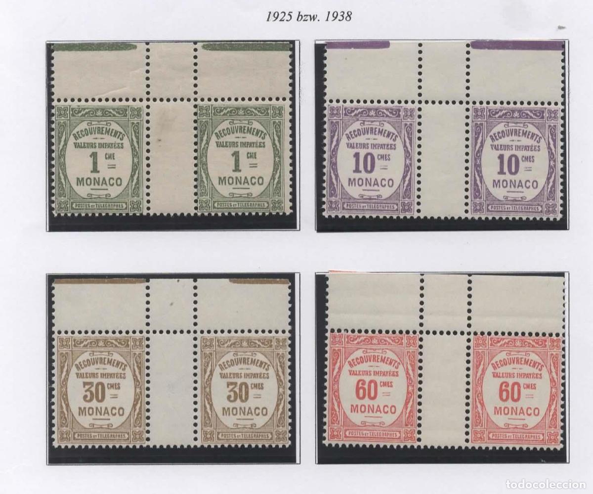 Sellos: MONACO RECOUVREMENTS 1925-1938