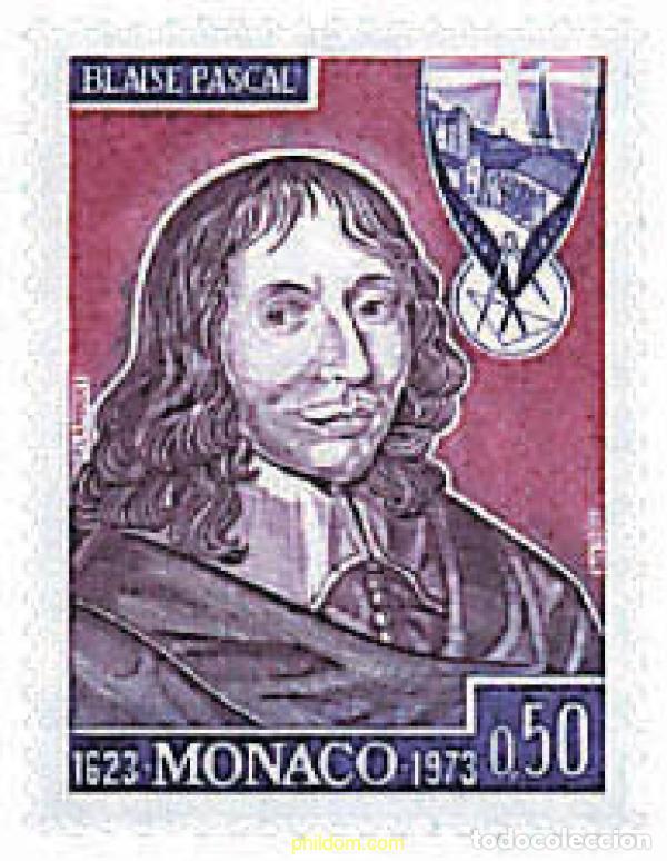 Sellos: 32364 MNH MONACO 1973 350 ANIVERSARIO DEL NACIMIENTO DE BLAISE PASCAL