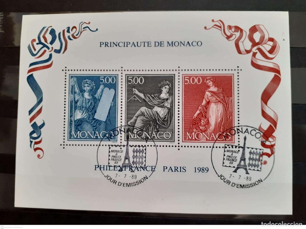 Sellos: M&Oacute;NACO H.B. n&deg; 47&deg; Philexfrance 89