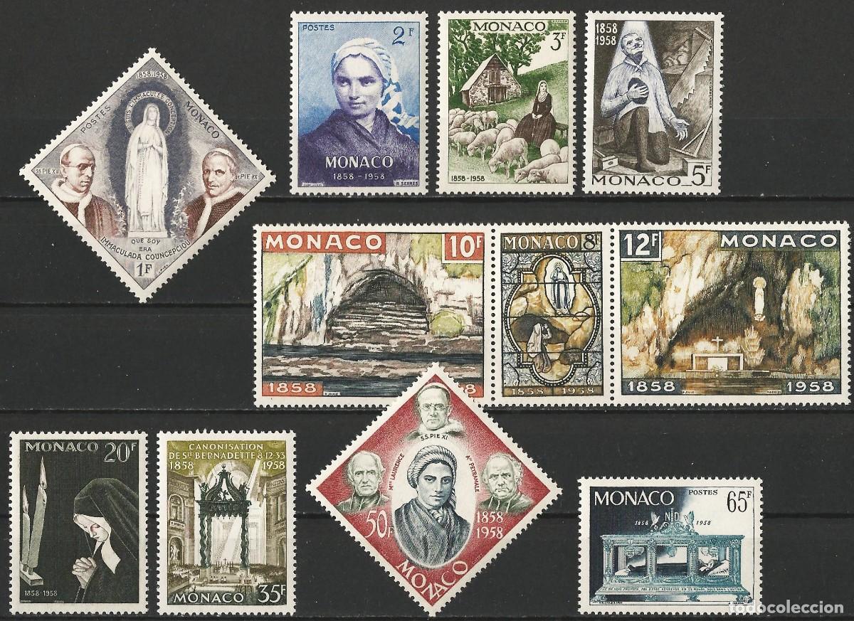 Sellos: Monaco 1958 - Mi 590 a 600 - YT 492 a 502 - Centenario de las apariciones de Lourdes - MNH**
