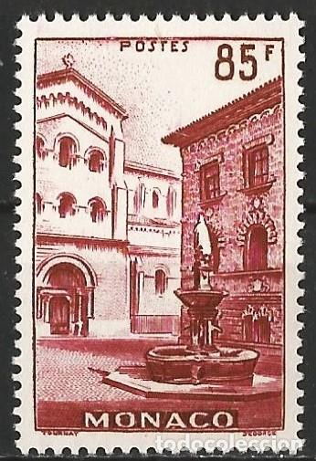Sellos: Monaco 1959 - Mi 620 - YT 508 - Plaza y fuente San Nicolas - MH*