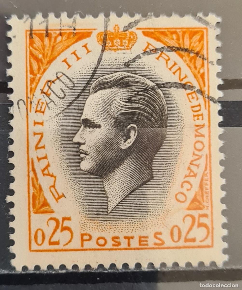 Sellos: Sello usado de M&oacute;naco 1958: Pr&iacute;ncipe Rainiero III