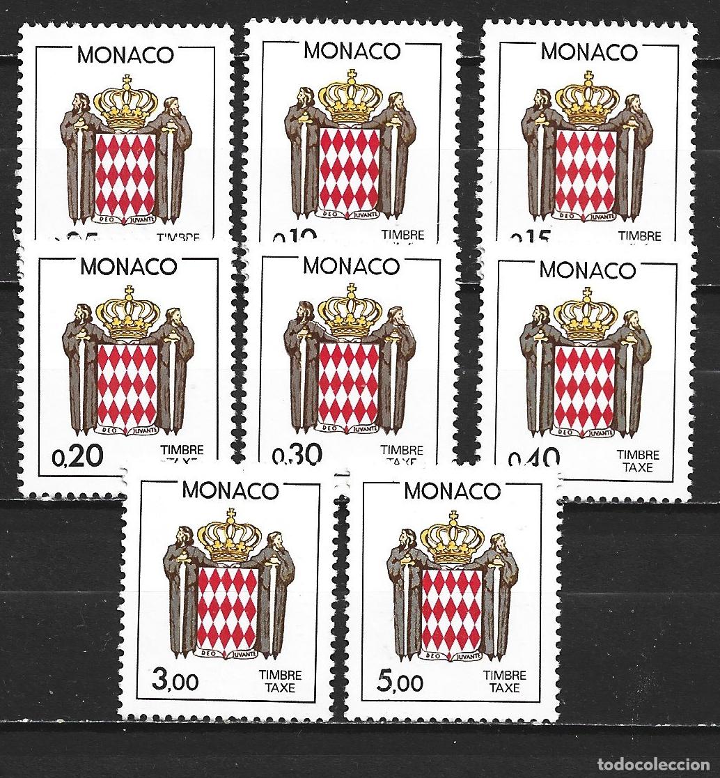 Sellos: MONACO TAXE IMPUESTOS YVERT NUM. 75/82 SERIE COMPLETA NUEVA SIN GOMA