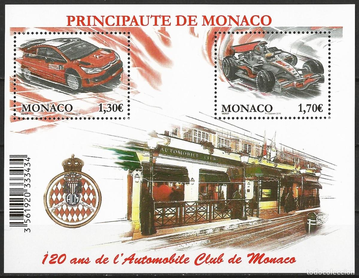 Sellos: Monaco 2009 - Mi BL 95 - YT BF 95 - Automobile Club : Coches de carreras - MNH**
