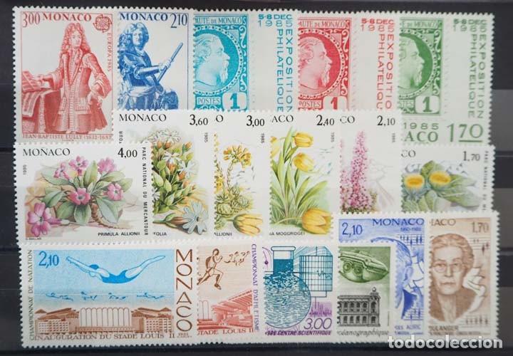 Sellos: M&Oacute;NACO 1985 A&Ntilde;O COMPLETO SIN HOJAS BLOQUE NI COLIS POSTALES-TASAA MNH** LUJO. 3 FOTOS!!!