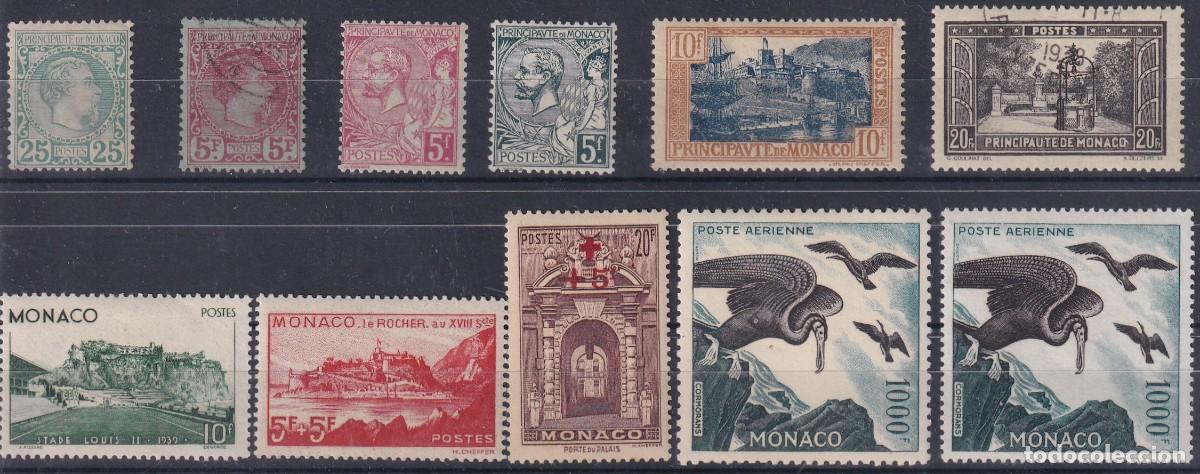 Sellos: MONACO. Preciosa colecci&oacute;n, montada en cuatro &aacute;lbumes, con sellos y muchas series y hojitas