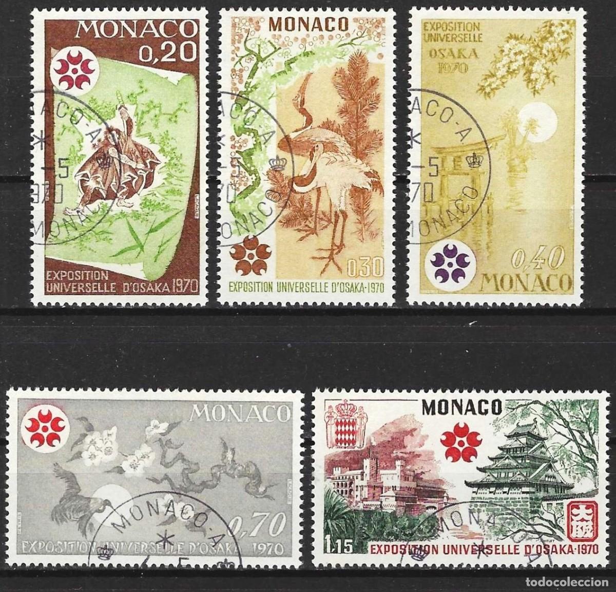 Sellos: Monaco 1970 - Mi 960 a 964 - YT 822 a 826 - Exposici&oacute;n Universal de Ottawa