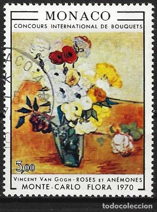 Sellos: Monaco 1970 - Mi 973 - YT 817 - Cuadro de Vincent van Gogh : Flores