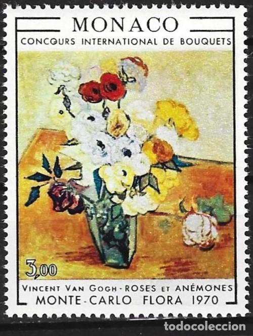 Sellos: Monaco 1970 - Mi 973 - YT 817 - Cuadro de Vincent van Gogh : Flores - MNH**