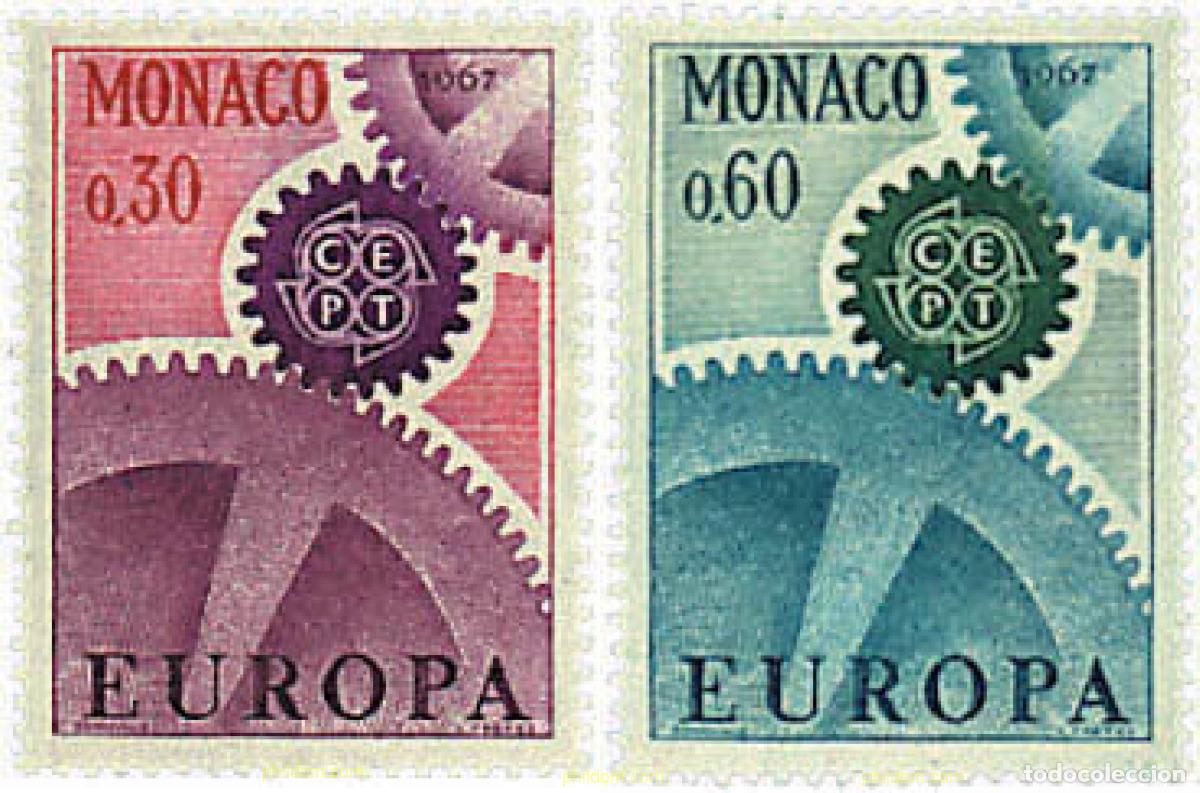 Sellos: 794920 HINGED MONACO 1967 EUROPA CEPT. ENGRANAJES