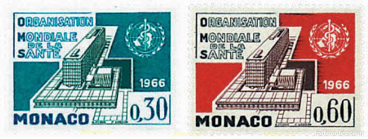 Sellos: 32540 MNH MONACO 1966 INAUGURACION DE LA SEDE DE LA OMS EN GINEBRA