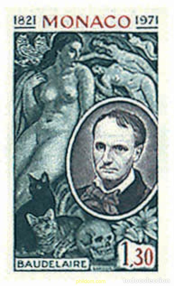 Sellos: 35471 MNH MONACO 1972 150 ANIVERSARIO DEL NACIMIENTO DE BAUDELAIRE