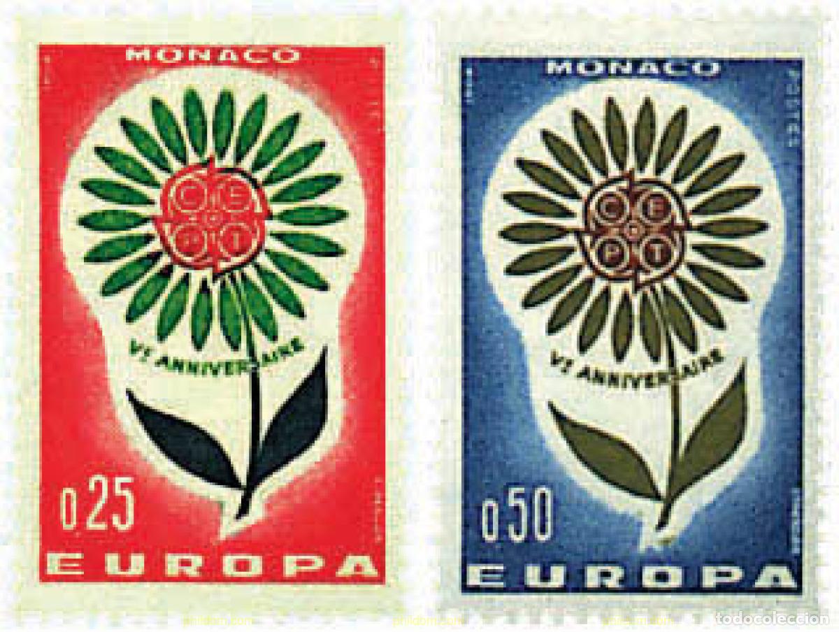 Sellos: 794936 HINGED MONACO 1964 EUROPA CEPT. MARGARITA CON 22 PETALOS