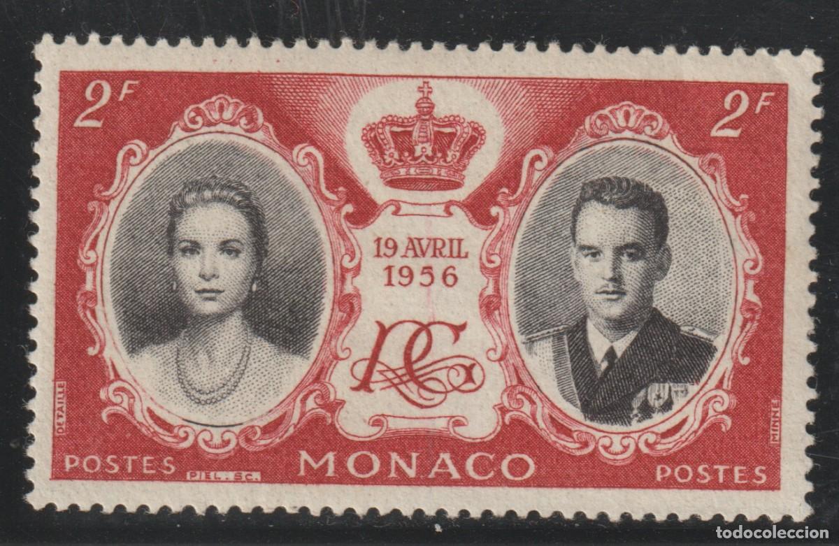 Sellos: MONACO // YVERT 474 // 1956 ... NUEVO con rastro de fijasellos