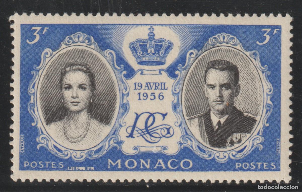 Sellos: MONACO // YVERT 475 // 1956 ... NUEVO con rastro de fijasellos