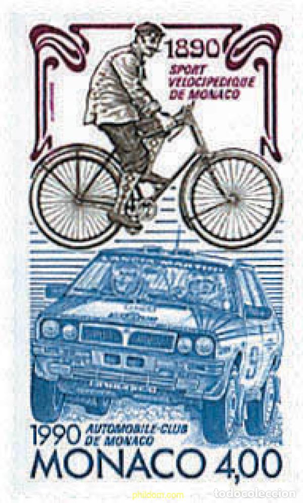 Sellos: 67800 MNH MONACO 1990 CENTENARIO DEL AUTOMOVIL CLUB DE MONACO
