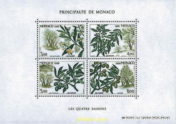 Sellos: 96967 MNH MONACO 1988 LAS CUATRO ESTACIONES DEL OLIVO