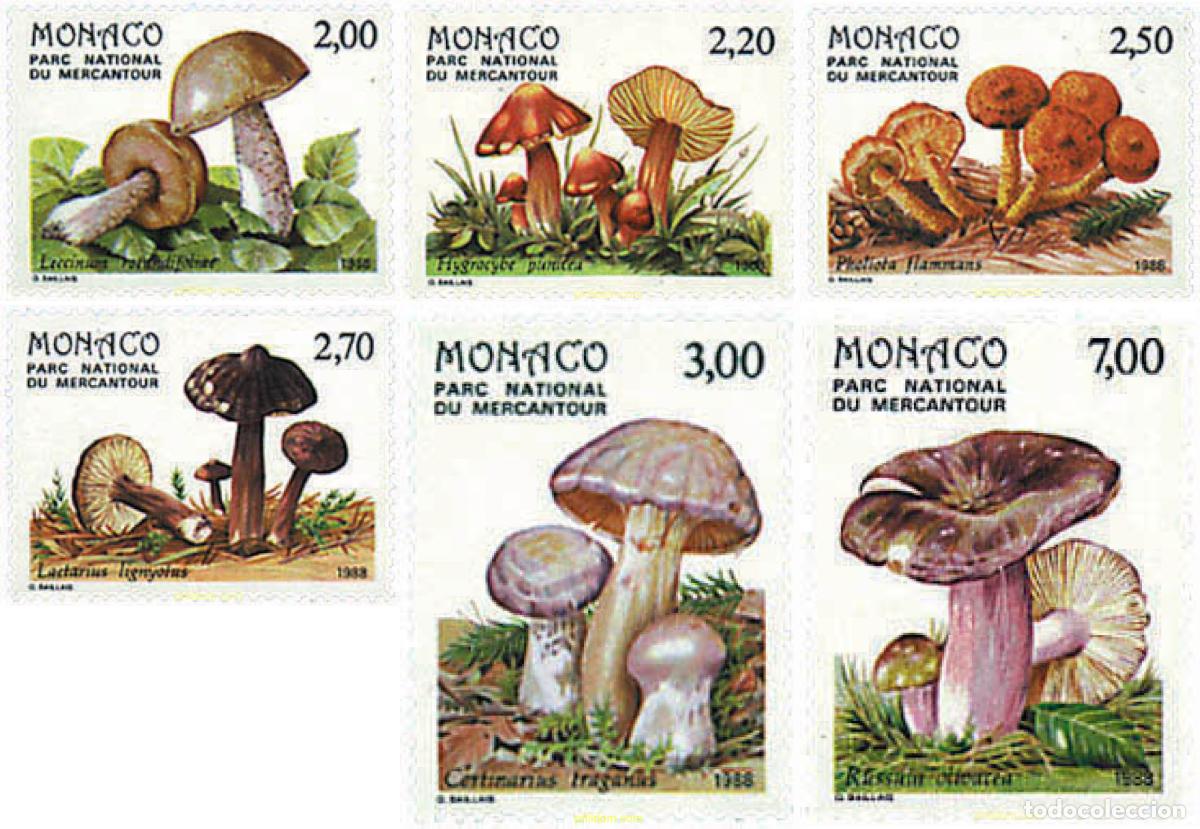 Timbres: 35069 MNH MONACO 1988 SETAS DEL PARQUE NACIONAL DE MERCANTOUR