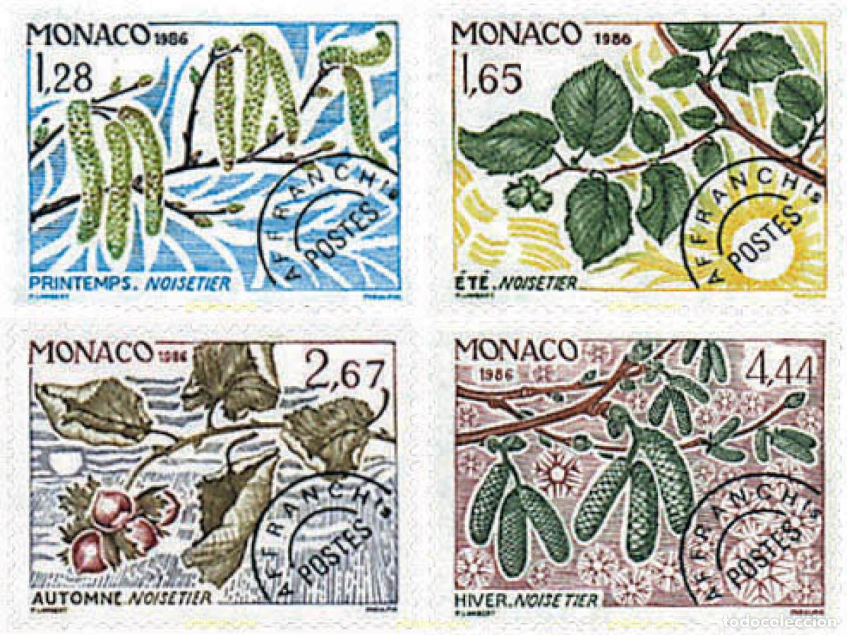 Sellos: 95431 MNH MONACO 1986 LAS CUATRO ESTACIONES DEL AVELLANO