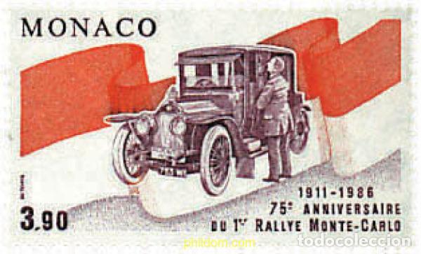 Sellos: 77493 MNH MONACO 1986 75 ANIVERSARIO DEL RALLY AUTOMOVILISTICO DE MONTECARLO