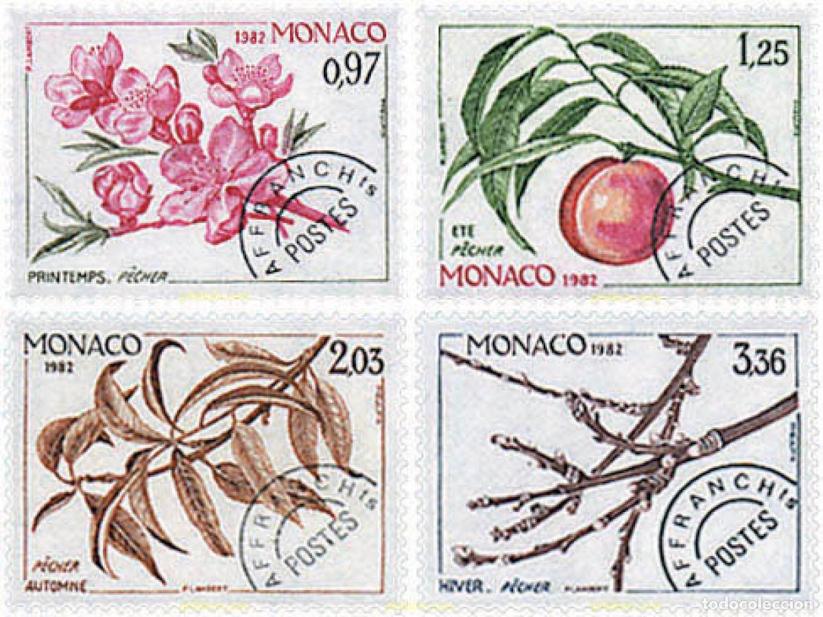 Sellos: 96942 MNH MONACO 1982 LAS CUATRO ESTACIONES DEL MELOCOTONERO