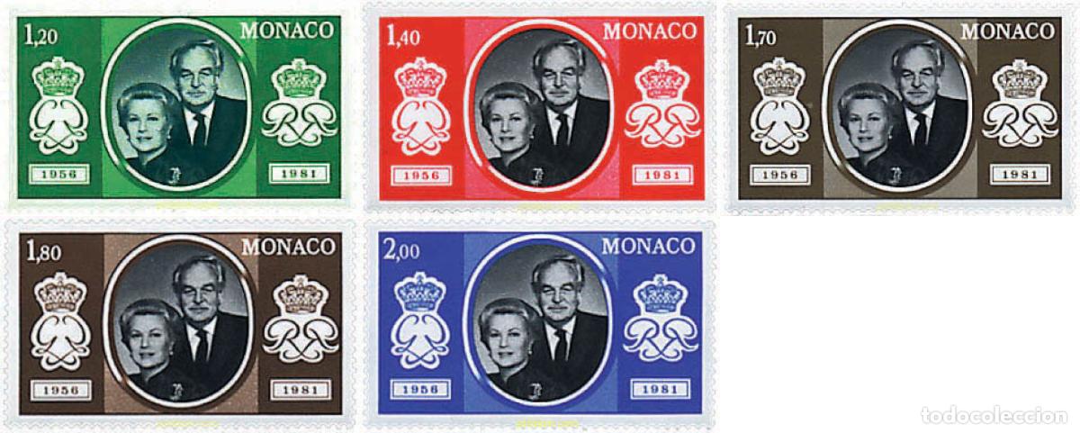 Sellos: 32546 MNH MONACO 1981 25 ANIVERSARIO DE LA BODA PRINCIPESCA