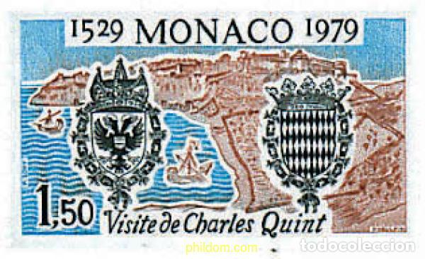 Sellos: 32421 MNH MONACO 1979 450 ANIVERSARIO DE LA VISITA DEL EMPERADOR CARLOS V A MONACO