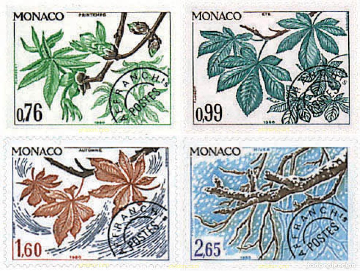 Sellos: 95425 MNH MONACO 1980 LAS CUATRO ESTACIONES DEL CASTA&Ntilde;O