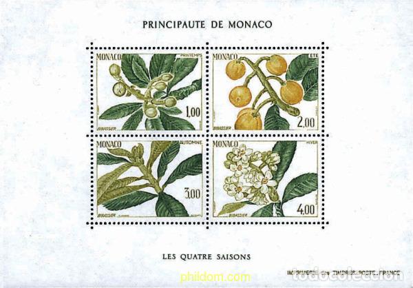 Sellos: 96957 MNH MONACO 1985 LAS CUATRO ESTACIONES DEL NISPERO